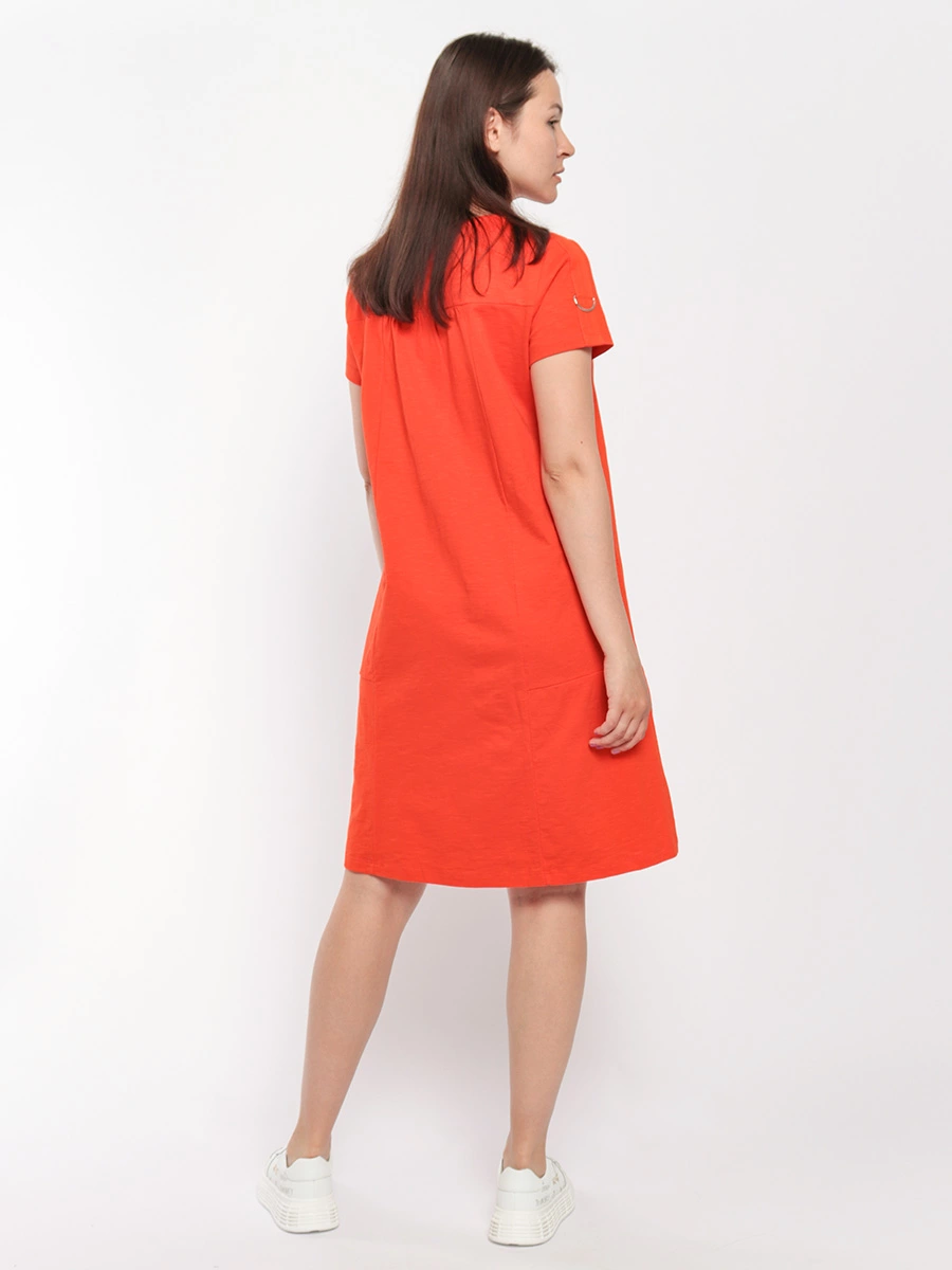 Оранжевое платье-футболка из хлопка